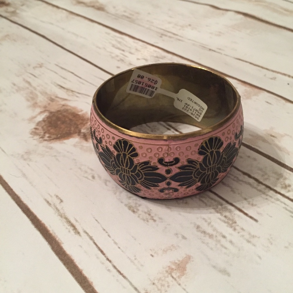 Pink/black metal bracelet